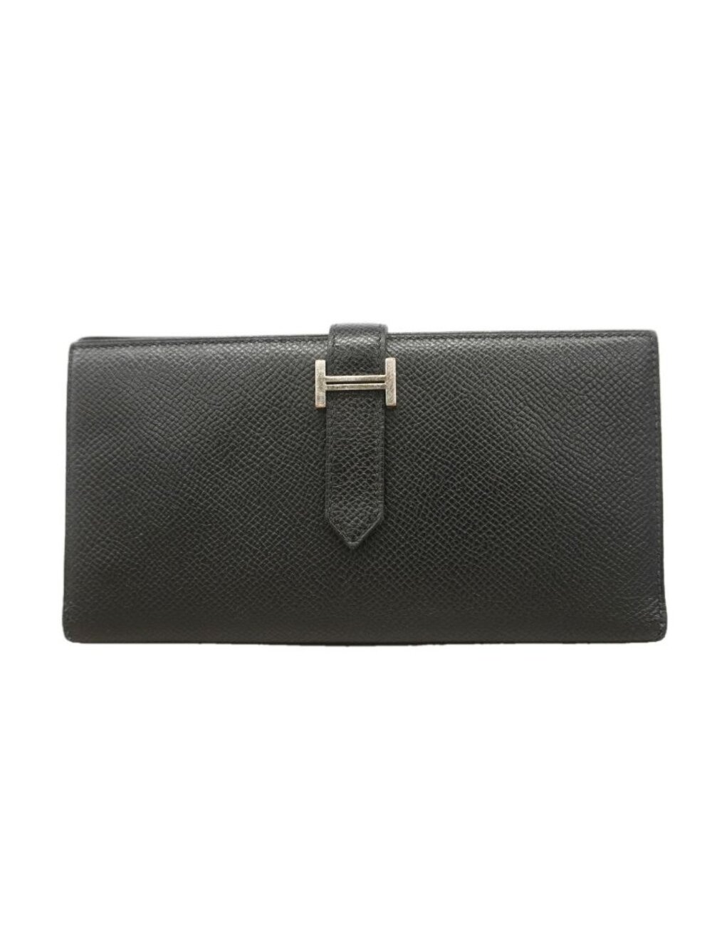 Hermes Wallet Bearn Soufflet Veau Epsom Black Silver